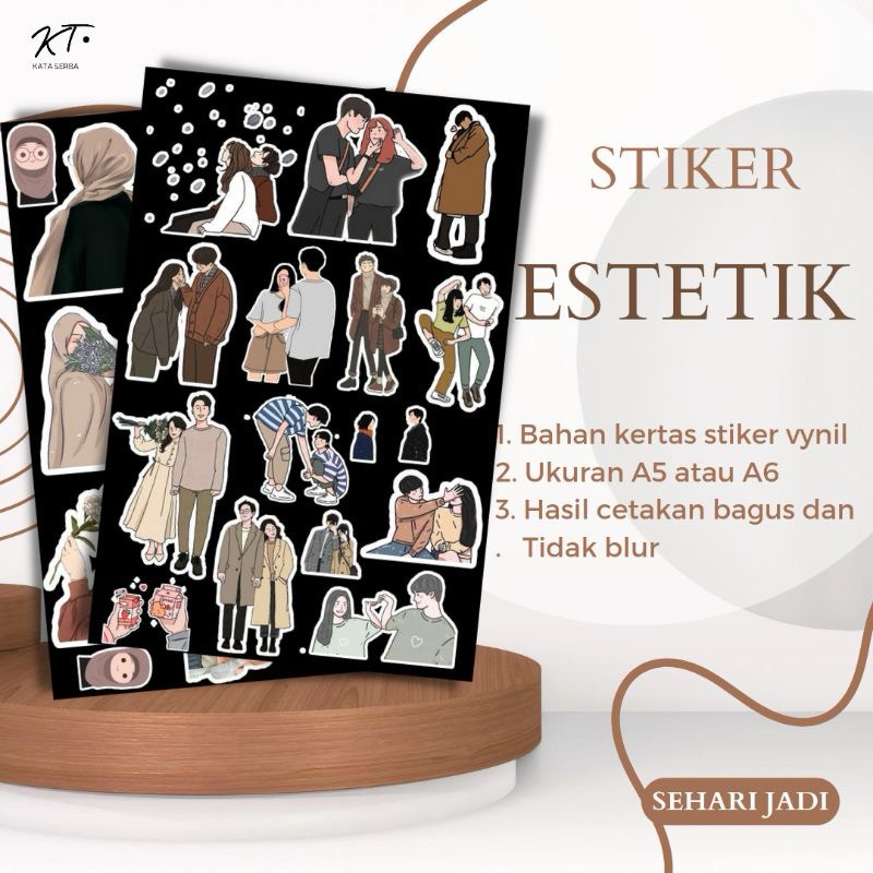 WORDGIFT STIKER A5 (PART 1) STICKER AESTETIC VINTAGE - STIKER ESTETIK - STIKER ESTETIK JURNAL - JURN