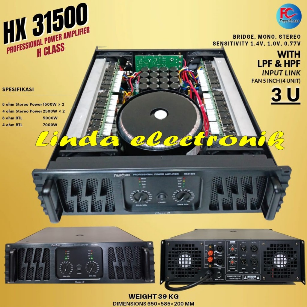 Power Balap Firstclass hx31500 / hx 31500 Tebal 3U 5000 Watt 8ohm