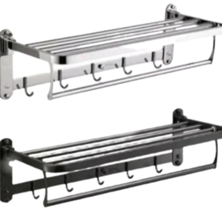 Gantungan Handuk Lipat Stainless Hitam/Black/GantunganLipat/Gantungan Baju/Rak Handuk Lipat Stainle
