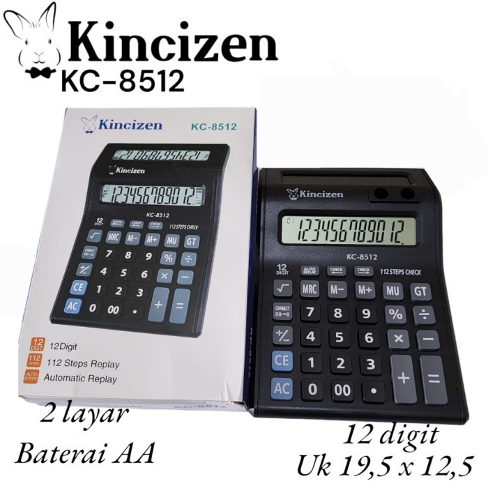 

KALKULATOR KINCIZEN DAGANG 2 LAYAR KC 8512 KC8512 KALKULATOR 12 DIGIT