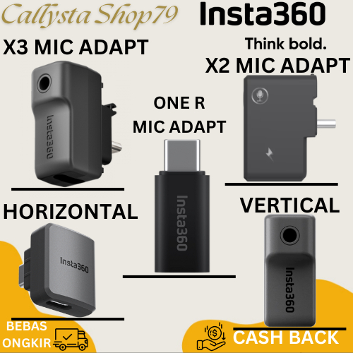 INSTA 360 X3 MIC ADAPTER & ONE X2 MIC ADAPTER & HORIZONTAL MIC ADAPT ONE RS & VERTICAL MIC ADAPT ONE