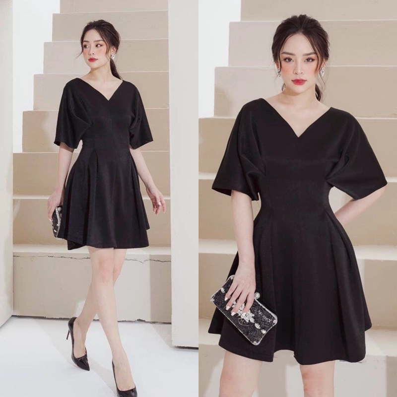 VEXIA DRESS - Dress pesta wanita A line mini midi dress v neck dress party big size jumbo ukuran bes