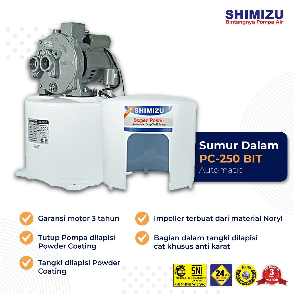 Pompa Jet Pump Shimizu PC 250 BIT PC250BIT Sumur dalam