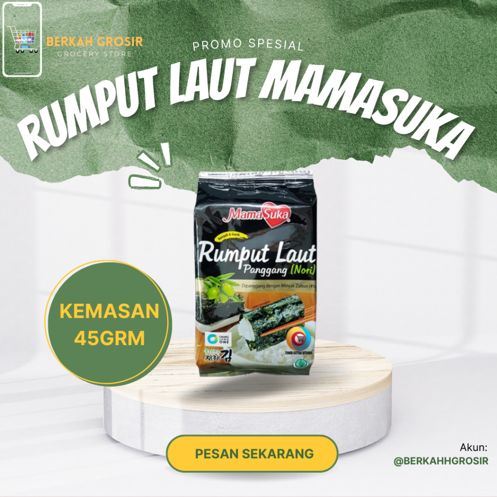 

RUMPUT LAUT PANGGANG MAMASUKA 45GRM ISI 2PACK