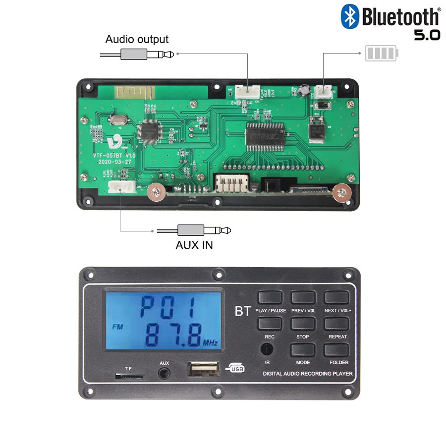 Modul kit Mp3 LCD besar 12v Digital Player