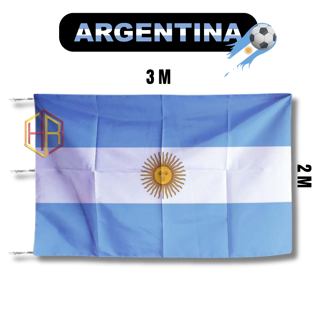 Bendera Argentina Jumbo Berbagai Ukuran Bahan Poliester Peles