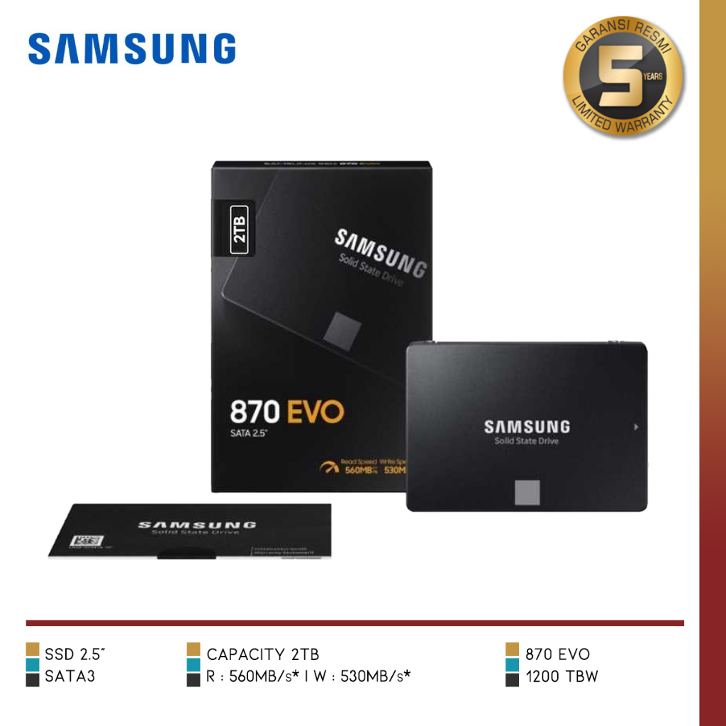 SAMSUNG 870 EVO SATA 2.5" SSD 2TB | SSD SATA 2.5" 2TB