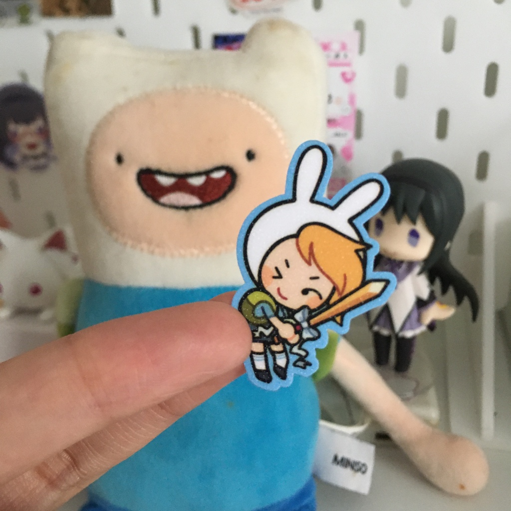 

MOKKACLUB | Mini Glitter Sticker | Fan Merch: Adventure Time, Fionna and Cake | Scrapbook Bujo Lokal, Anime Hadiah