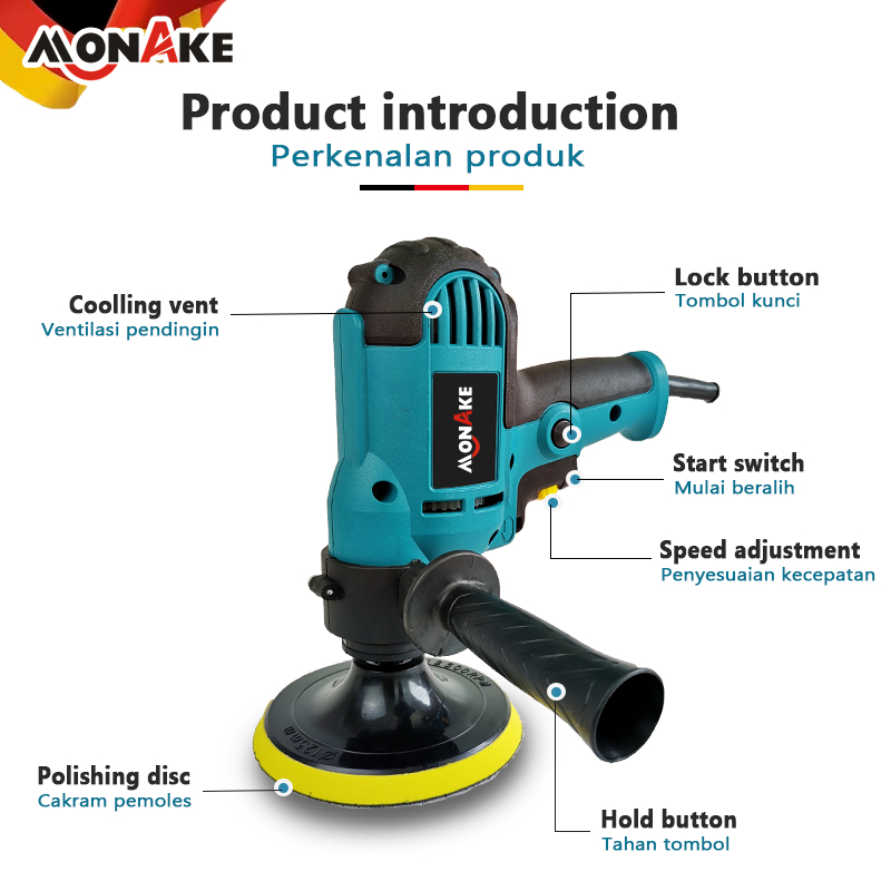 ID MESIN POLES MOBIL POLISHER 5 INCH ALAT POLES CAT MOBIL FULL SET CAR ALAT DISC DISK KACA MOTOR