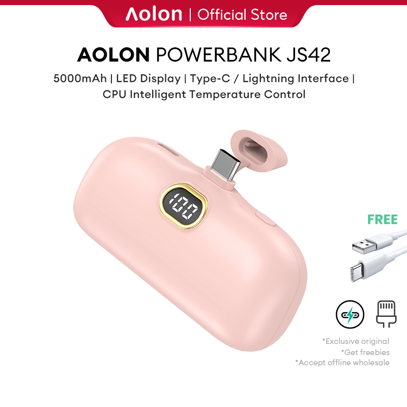 Aolon JS42 Mini Power Bank 5000mAh PowerBank QC PD Fast Charging For iPhone 15 14 13 Batterie Externe Portable Charger For Samsung