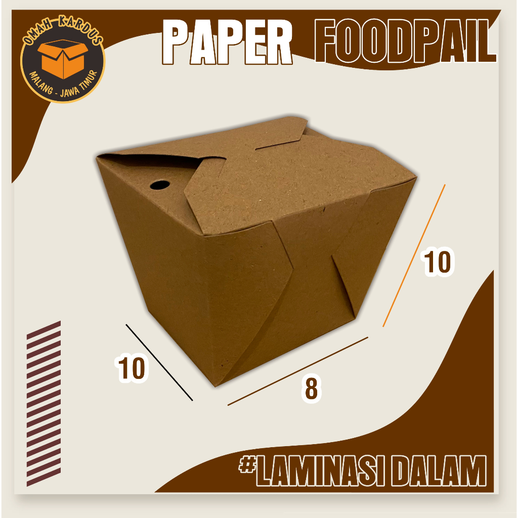 

Paper Food Pail 10x8x10 cm | Rice Box Paper | Food Pail Box Kraft | Boxfood | box Makanan