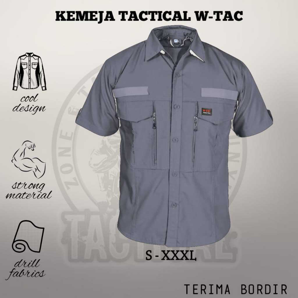 (PUSAT TACTICAL BANDUNG) BAJU PDL TACTICAL LENGAN PENDEK WTAC RIPSTOP KEMEJA PDH KERJA LAPANGAN OUTD