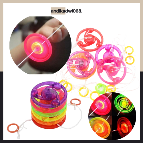 [PROMO] ISI 5 PCS MAINAN ANAK GASING TARIK / GASING PLASTIK MAINAN / GASING LAMPU LED BISA NYALA / G