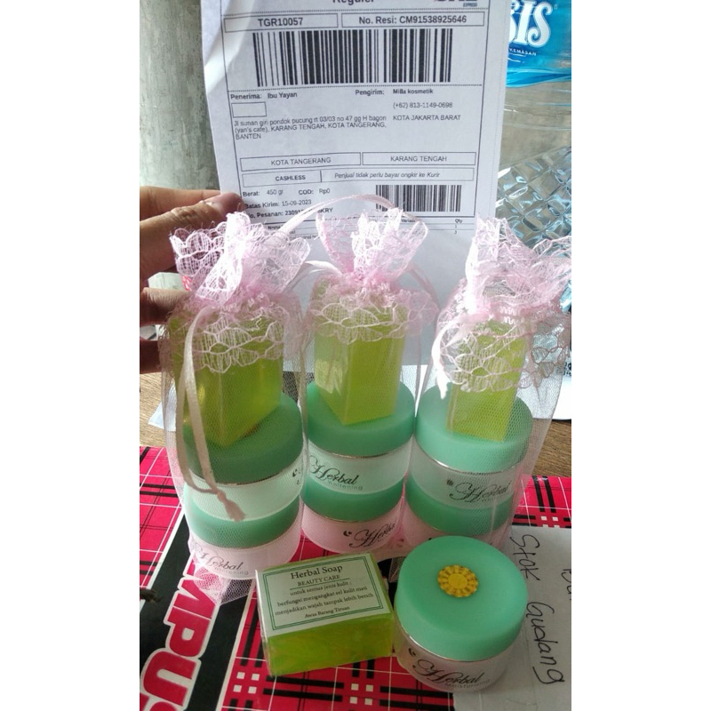 CREAM WALET HERBAL IJO/PINK ORI