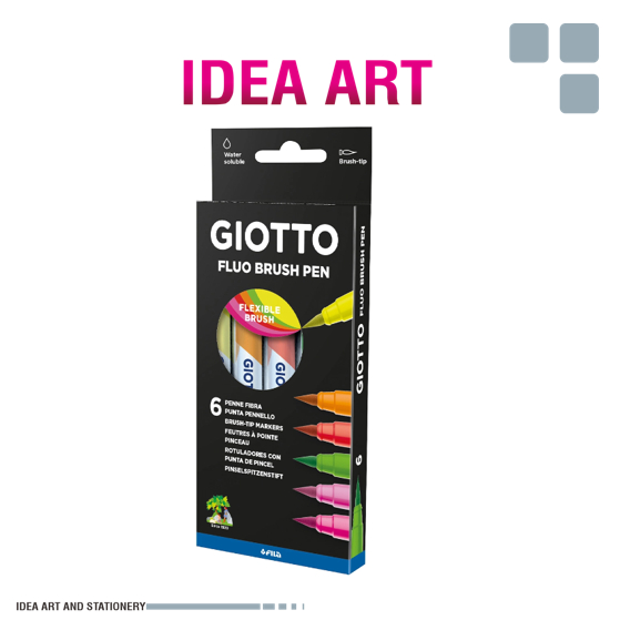 

Marker Spidol Warna Giotto Fluo Brush Pen Set 6 - 427200