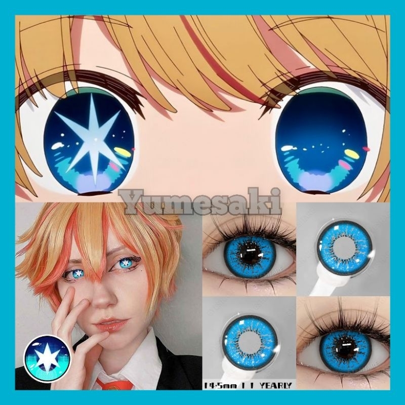 SOFTLENS AQUAMARINE HOSHINO AI HOSHINO  AQUAMARINE RUBY OSHI NO KO COSPLAY【﻿ YUMESAKI 】