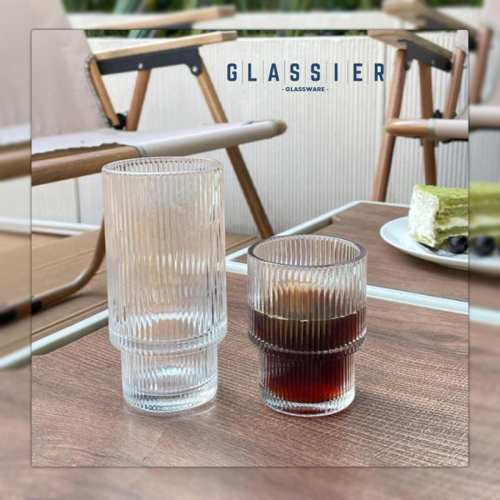 Gelas Ripple | Gelas Stripe / Gelas Korea | Gelas Aesthetic / Estetik
