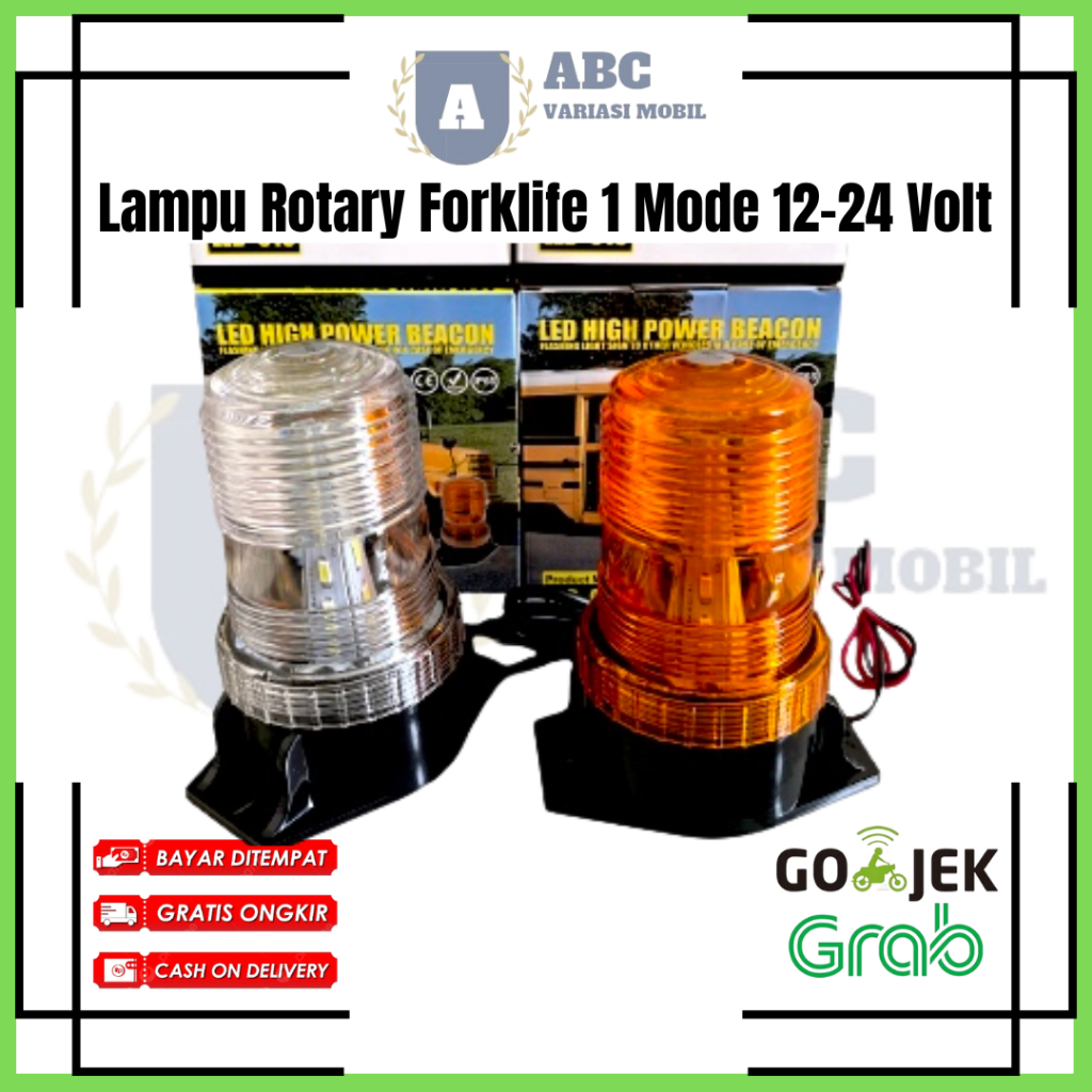 Lampu Rotary 1 mode flash kedip 12volt - 24volt 50led