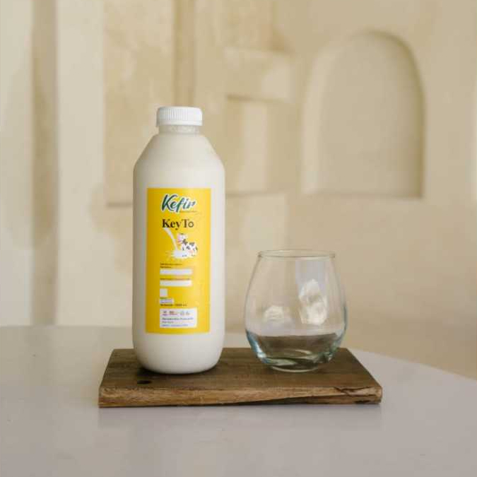 

kefir susu sapi fermentasi halal premium kemasan 1 liter