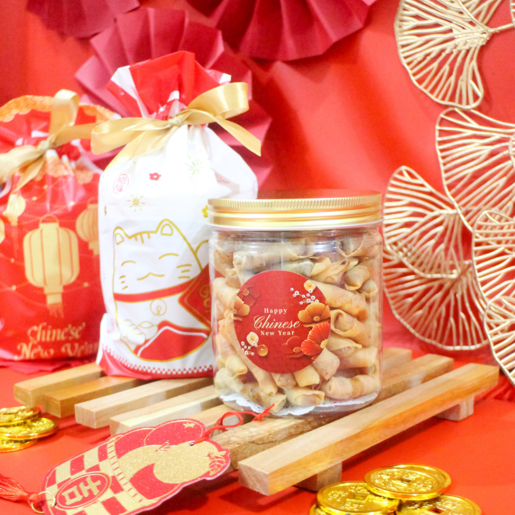 

Paket Hampers Imlek Single Package Kue Kering / Hampers Imlek Kue Kering Nastar Sumpia Vegan