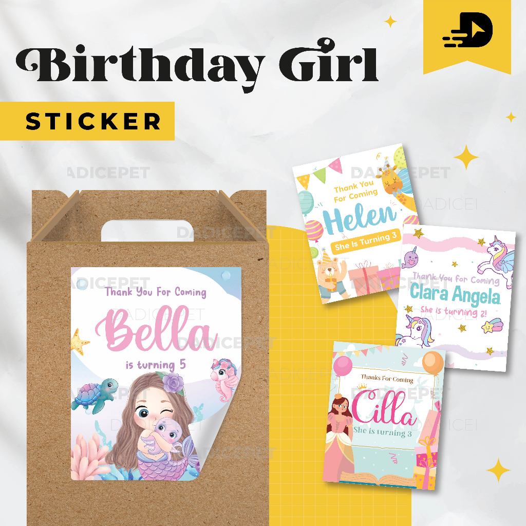 

Stiker Ulang Tahun Anak Perempuan / Stiker Segel Ulang Tahun Anak Perempuan / Sticker Box Birthday
