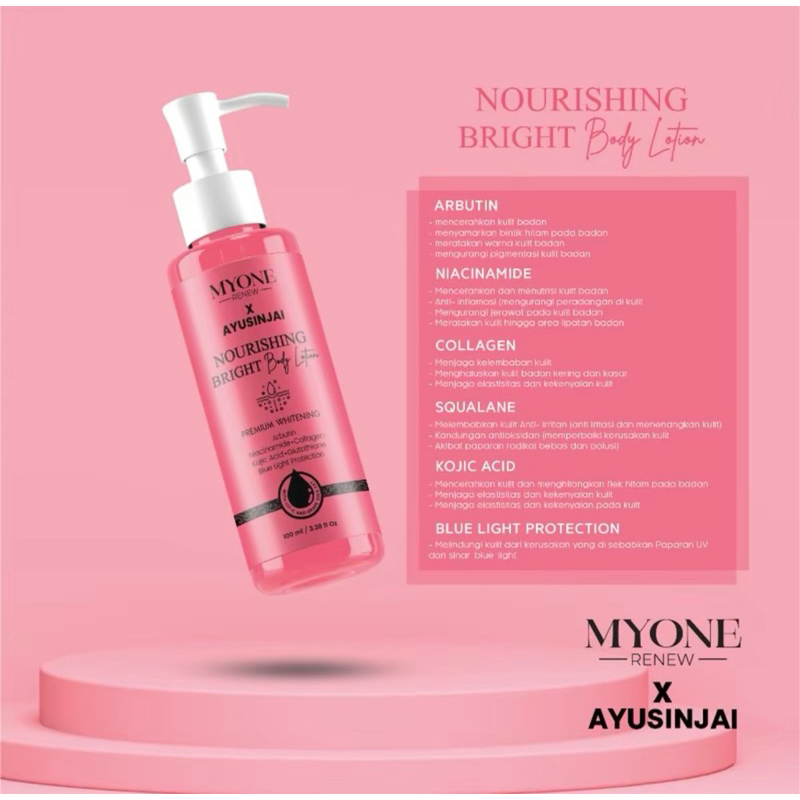 [DISTRIBUTOR] MYONE NOURISTHING BRIGTHENING BODY LOTION MENCERAHKAN WANGI/LOTION MYONE ORIGINAL BPOM
