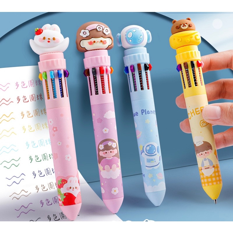 

PULPEN BOLPOINT 10WARNA PREMIUM WITH BOX PEN MINI AESTHETIC