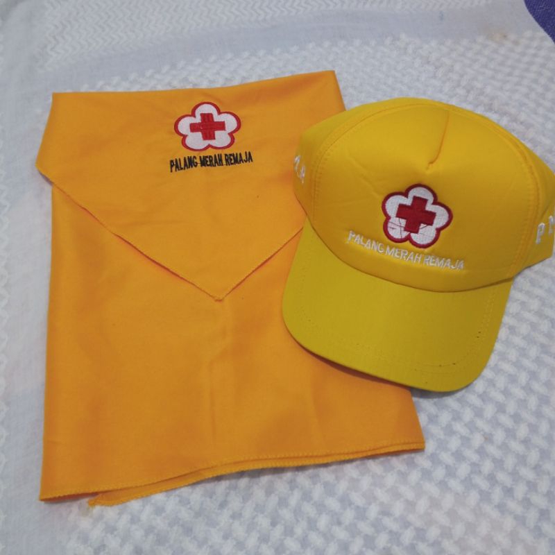 Topi PMR + slayer PMR kuning bordir halus