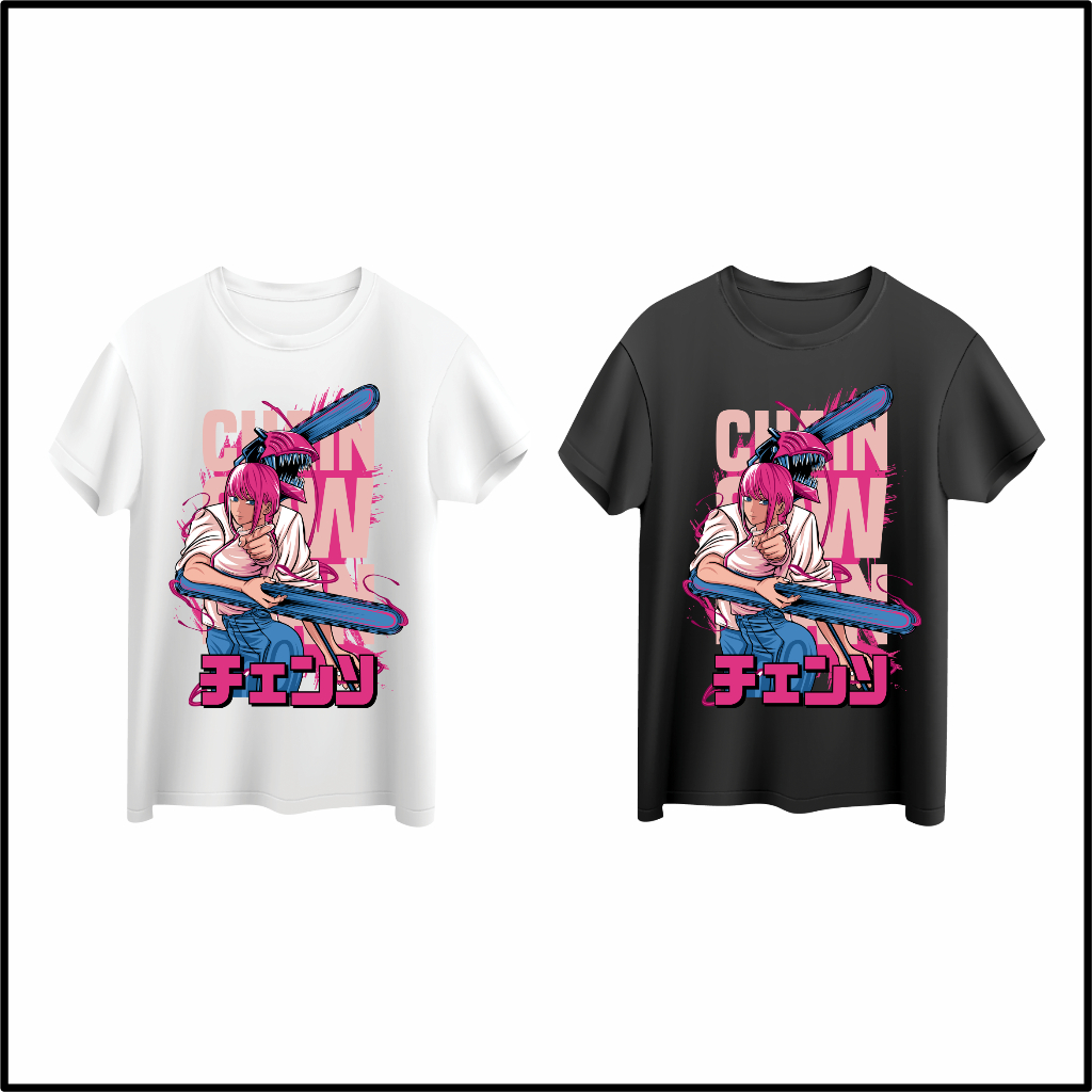 (88026) - CHAIN SAW Promo Cetak Kaos Custom Printing Kaos Cotton Combed 24s DTF