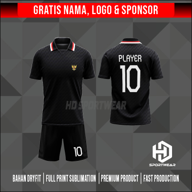 Jersey Timnas Indonesia Away Premium Free Nickname & Logo