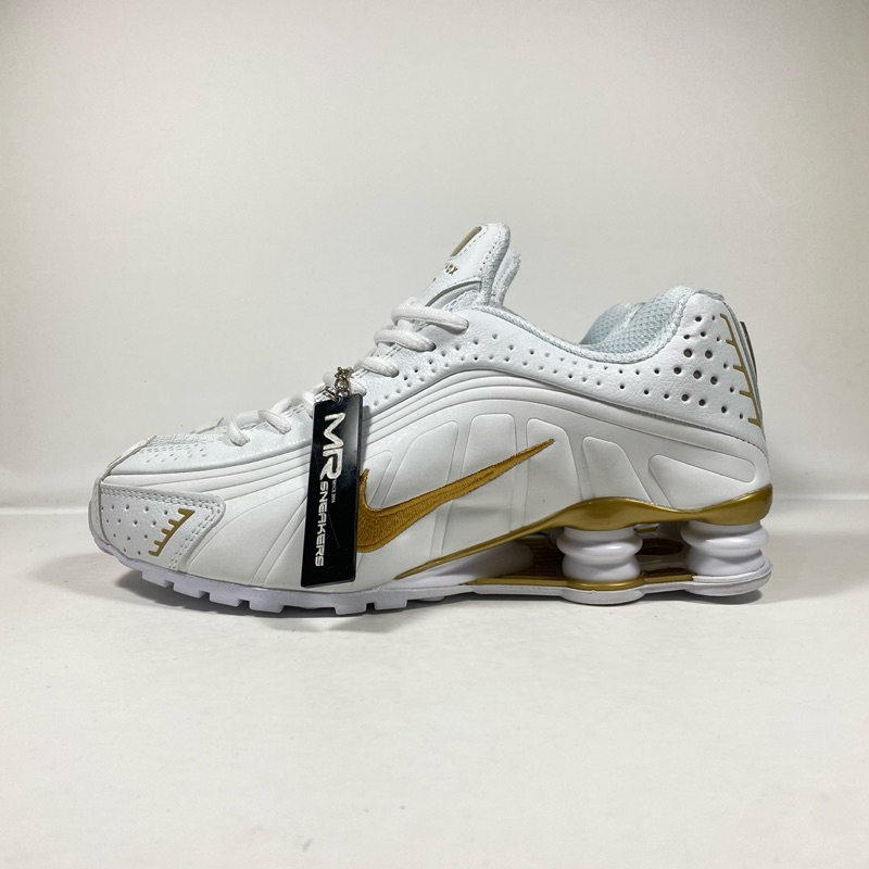 Sepatu Nike Shox R4 White Gold