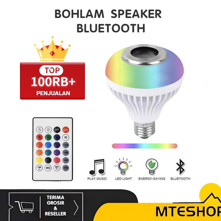 Lr MTE Bohlam Speaker Musik Bluetooth 2 in 1  Lampu Speaker LED  N