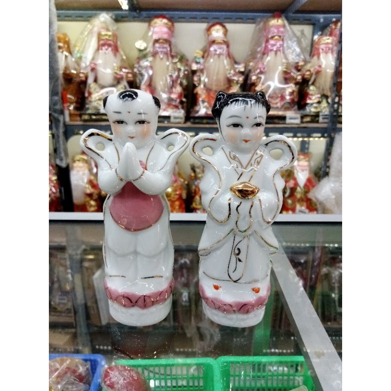 patung pendamping dewi kwan im/kwan in/guanyin-keramik-6inch-gl