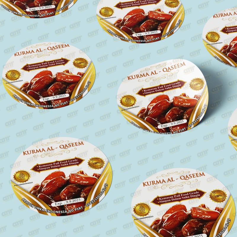 CETAK STICKER CUTTING KURMA SUKARI AL-QASIM | Stiker Label Kurma Al Qaseem & ARABIAN DATES / STICKER