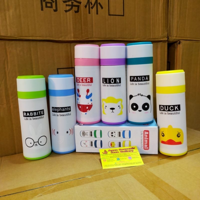 Botol/ tumbler ANIMAL Putih 380ml || tanpa kemasan