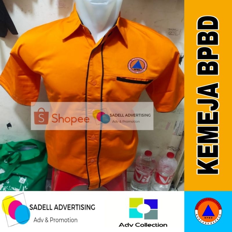 Kemeja BPBD Baju BPBD Seragam BPBD Full Bordir Lengan Pendek Pria