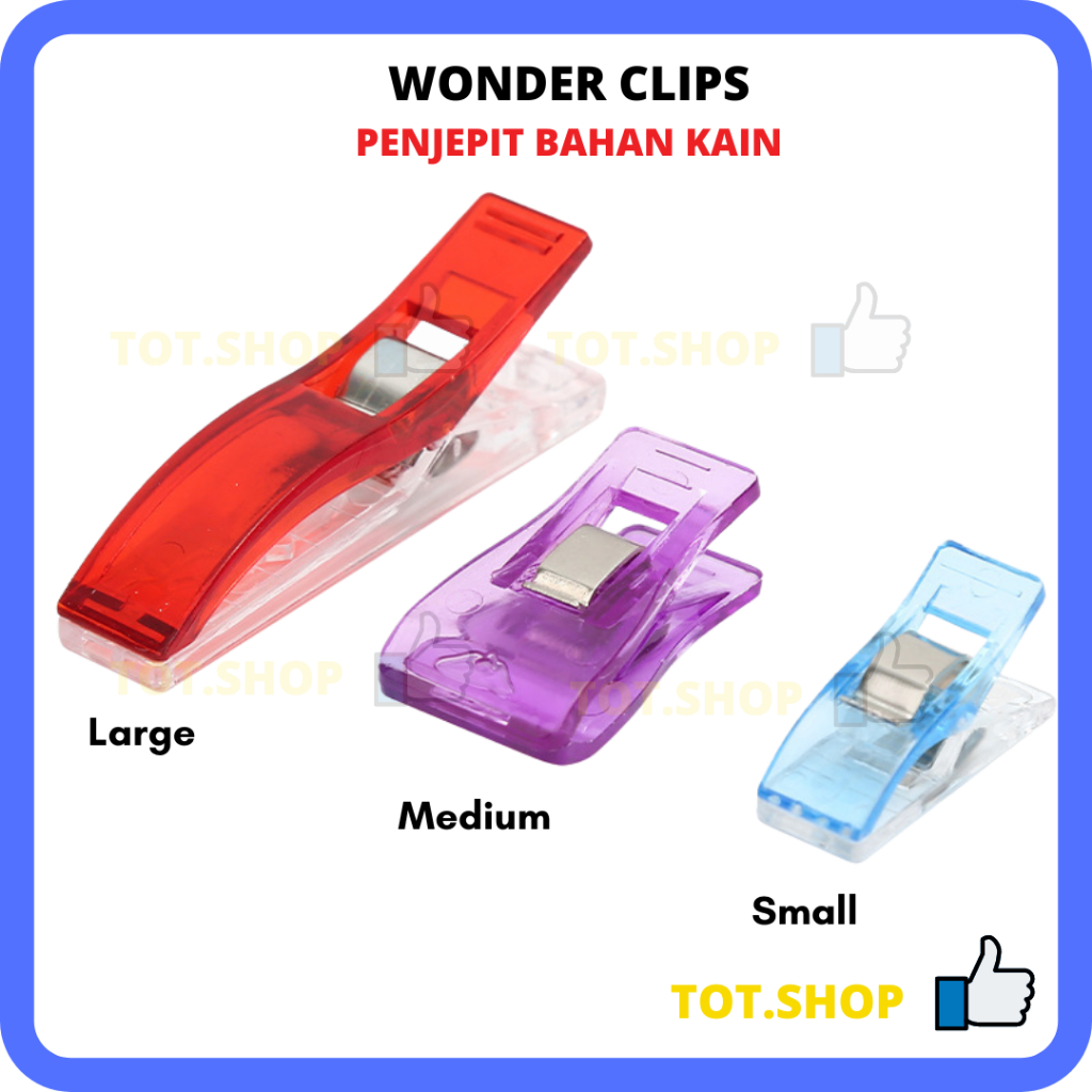 

[ECER] Wonder Clips Penjepit Kain Klip Pembatas Klip Plastik PVC Small/Medium/Large fabric marker Wonder Clips Fabric pin Satuan