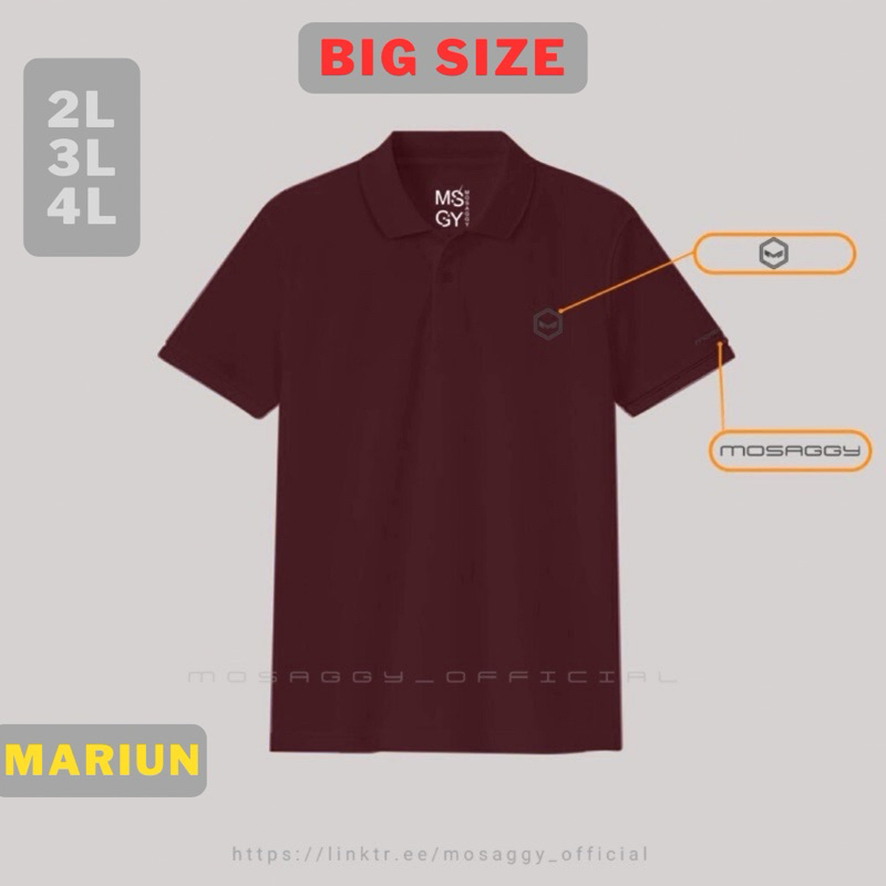 KAOS KERAH POLO JUMBO MOSAGGY | KAOS KERAH LENGAN PENDEK JUMBO | KAOS PRIA | KAOS BAHAN KATUN | KAOS