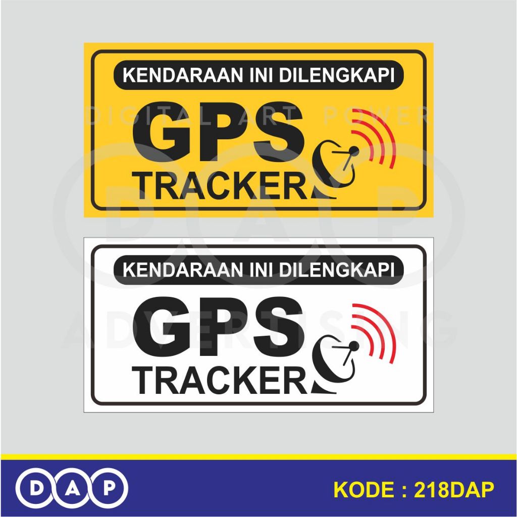 

218 - STIKER LABEL GPS TRACKER - 10 X 5 CM - VYNIL - TERBAIK