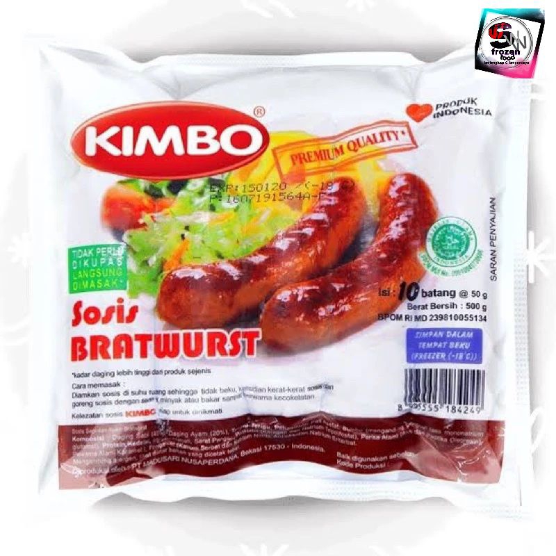

Kimbo Sosis Bratwurst Mini Ori isi 10 pc 500 gram