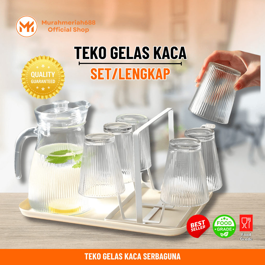 MM_TEKO GELAS KACA TRANSPARAN/TEKO GELAS KACA TEBAL/GELAS TEKO TAHAN PANAS DAN DINGIN