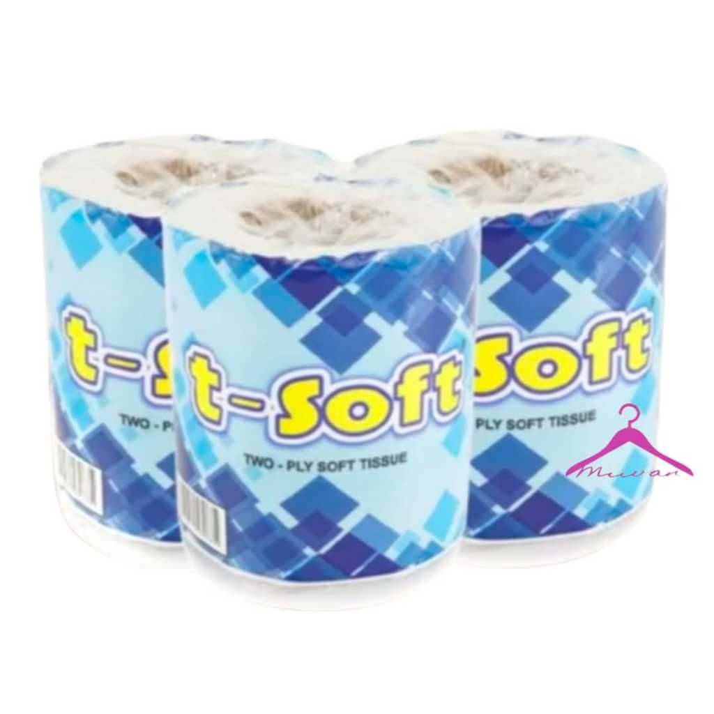 T-SOFT CORE 75 GR 2 PLY TISSUE TOILET ROLL TISU TOILET TISU GULUNGAN TISSUE ROLL TISSUE GULUNGAN