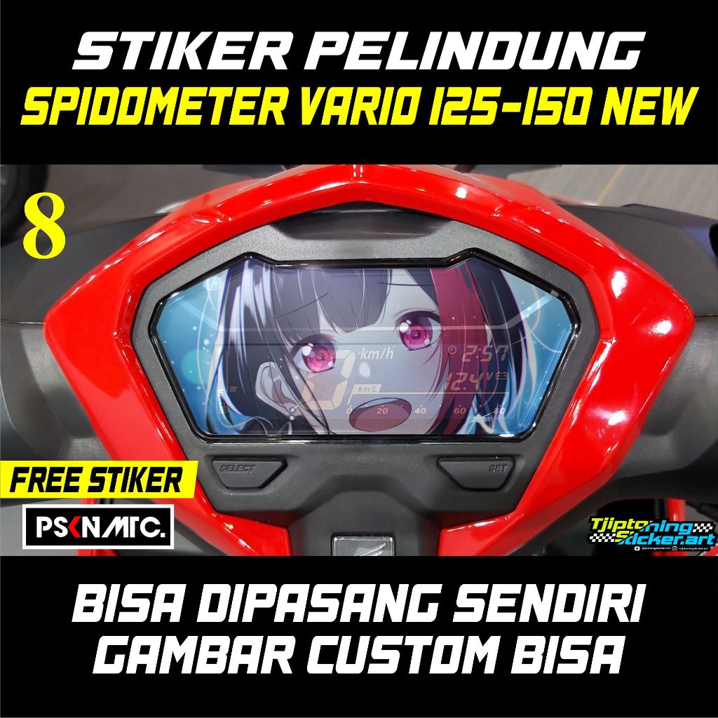 STIKER SPEEDOMETER TRANSPARAN ANIME VARIO 125 - 150 NEW -  BEBAS CUSTOM