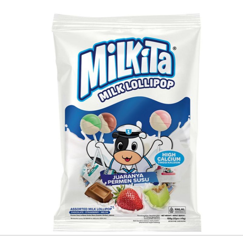 

Milkita Assorted Milk Lollipop 108g isi 12pc