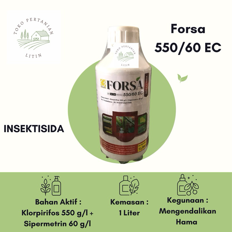 Forsa 550/60 EC - 1 Liter ( Insektisida ) Mengendalikan Hama Ulat, Kutu