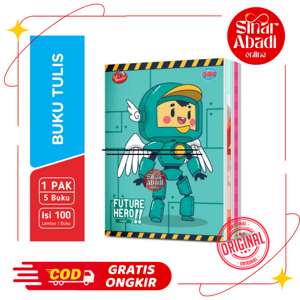 

BUKU TULIS SINAR DUNIA ( SIDU ) 100 LEMBAR 1 PAK / 5 BUKU