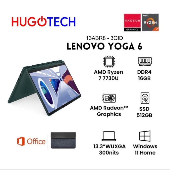 LENOVO YOGA 6 13ABR8 AMD R7-7730U 16GB 512GB SSD IPS TOUCHS W11 OHS