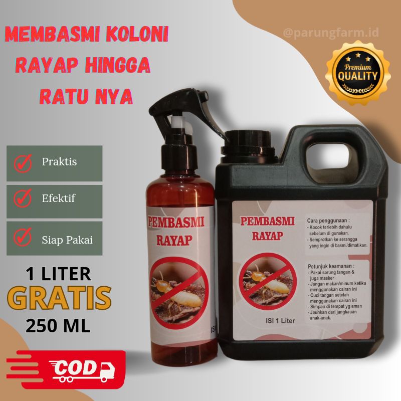 Cairan Pembasmi Rayap Tanah | Obat Pembasmi Rayap Kayu 1 Liter Gratis 250 ml