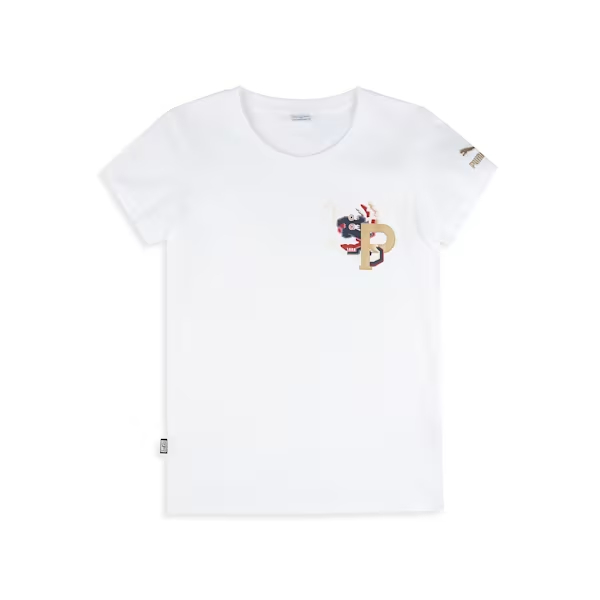 Kaos Casual Women PUMA CNY BZ TOH Shortsleeve Tee W  White 628076 02