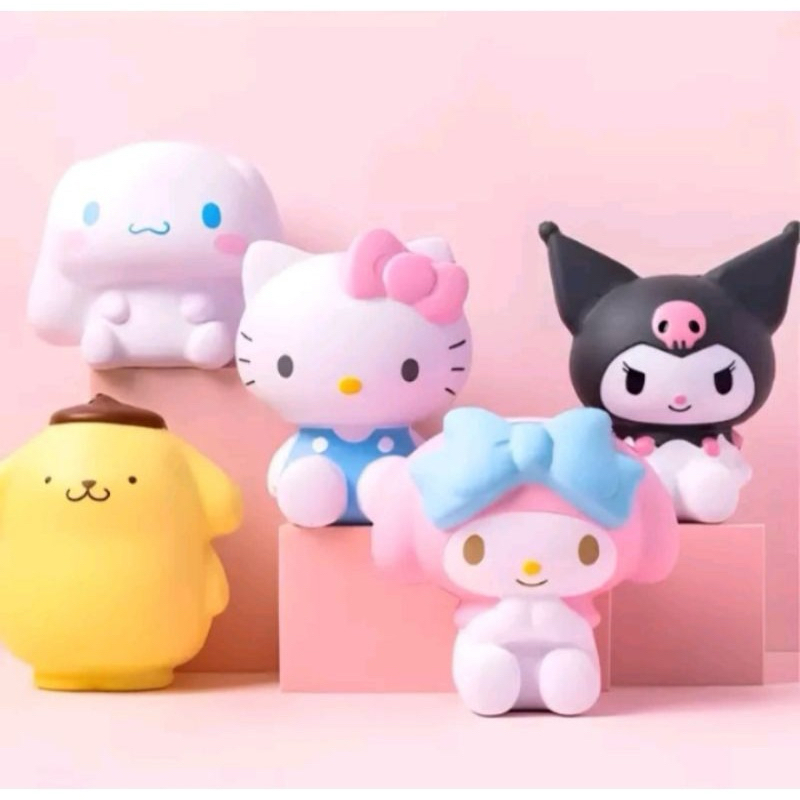 Squishy boneka sanrio full body squishi karakter lucu mainan pencet stress relieve toys